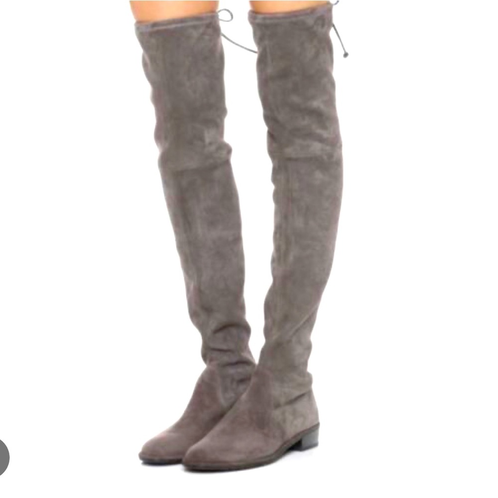 NIB - Stuart Weitzman Lowland Boots - Grey Suede - Sz 7